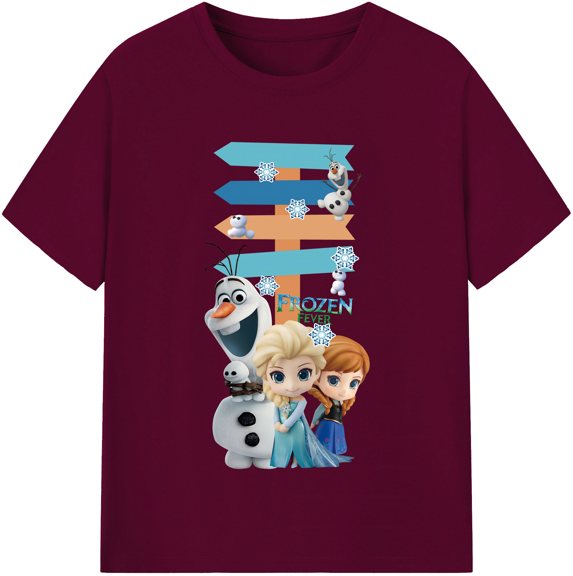 （画像用） アナと雪の女王 アンナ エルサ Frozen Anna Elsa レディースカジュアルプリントTシャツ（綿100％）